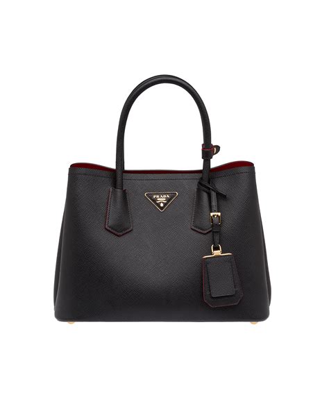 prada bn2106 red|Black/fiery Red Small Saffiano Leather Double Prada Bag .